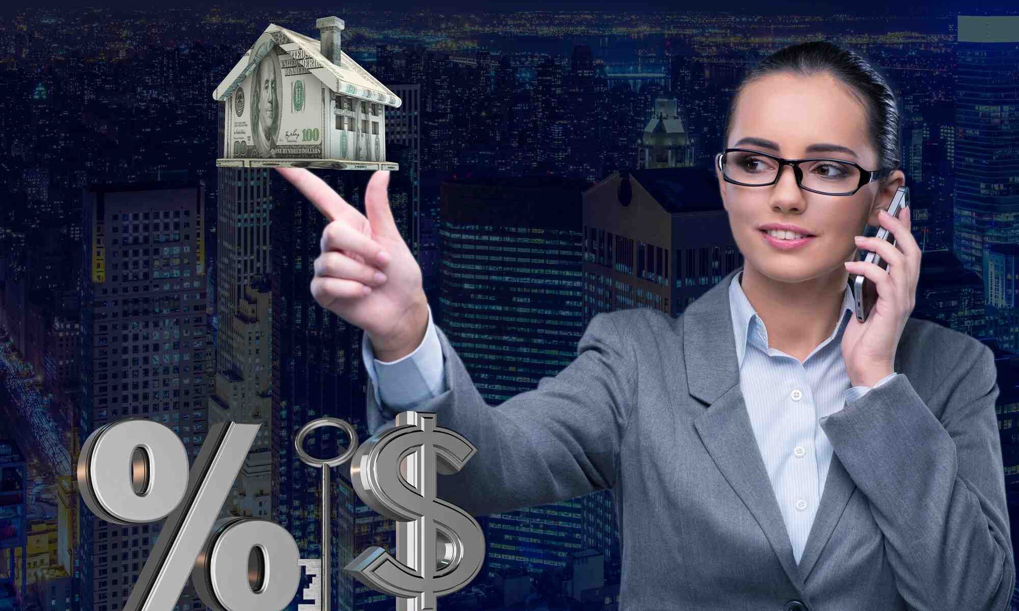 Symbolbild zur Immobilienfinanzierung mit Zinsen, Hypothek und Kapitalanlage bei der Finanzierung einer Immobilie.